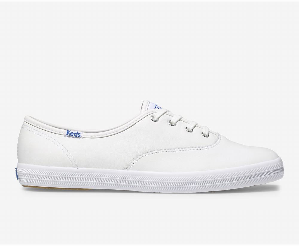 Women's Keds Champion Originals Leather Sneakers White 0985476IA - South Africa